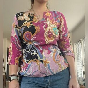 Vintage silk paisley blouse